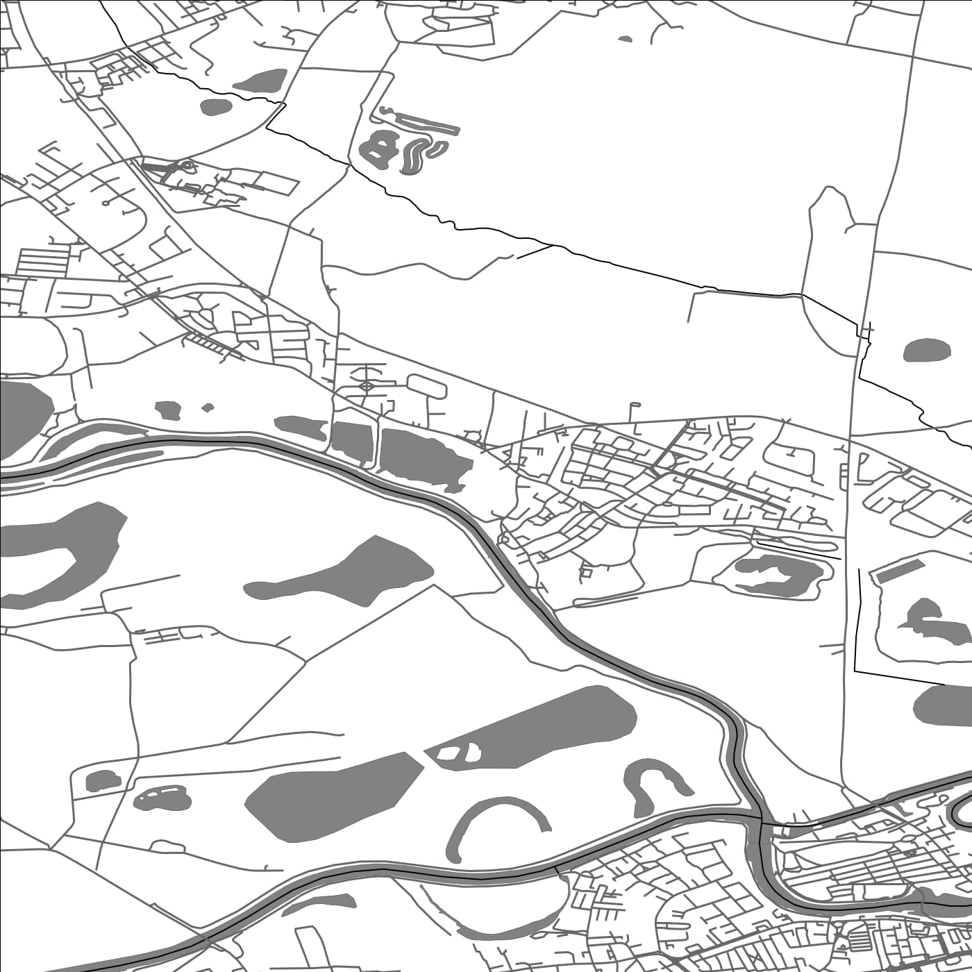 ROAD MAP OF ALLERTON BYWATER, UNITED KINGDOM BY MAPBAKES