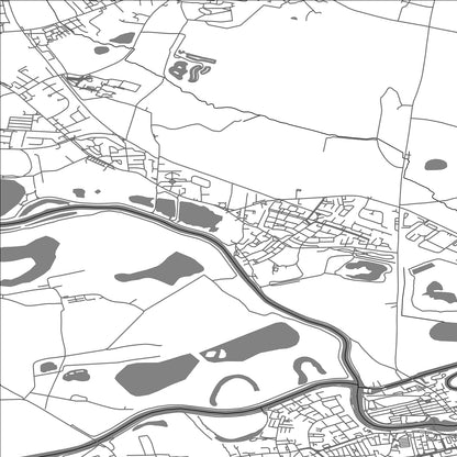 ROAD MAP OF ALLERTON BYWATER, UNITED KINGDOM BY MAPBAKES