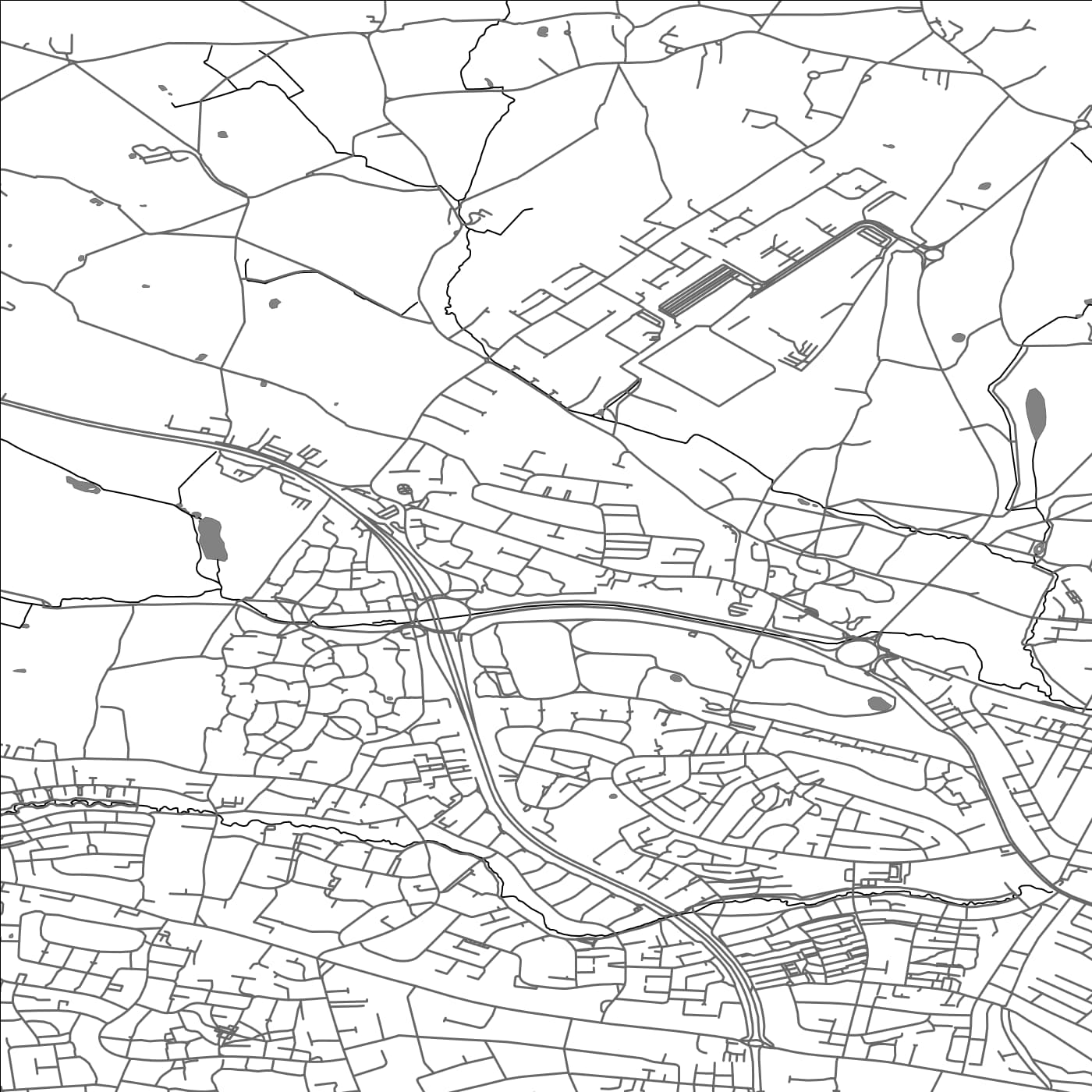 ROAD MAP OF ALLESLEY, UNITED KINGDOM BY MAPBAKES