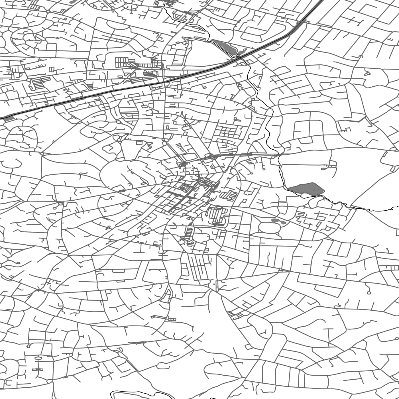 ROAD MAP OF ALTRINCHAM, UNITED KINGDOM BY MAPBAKES