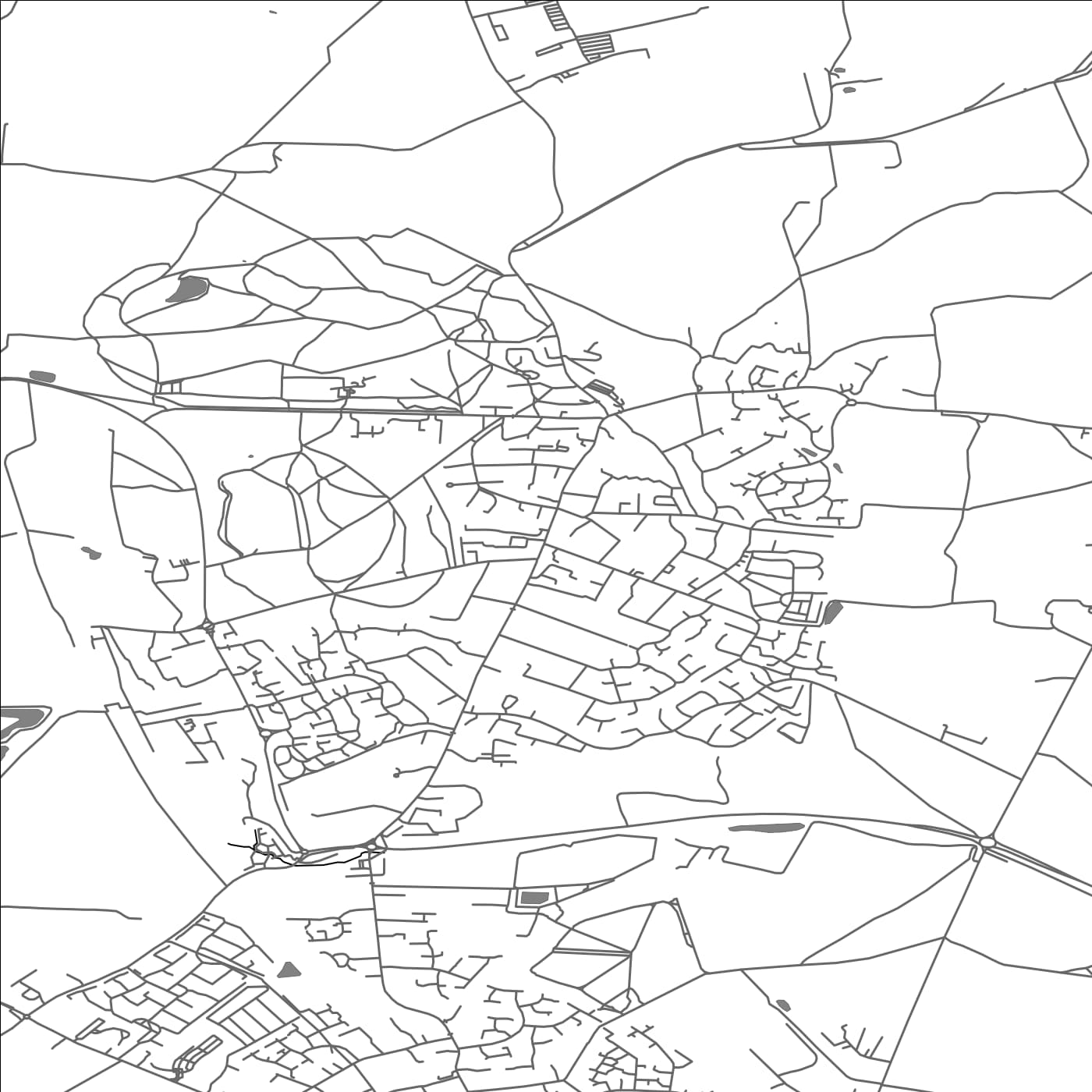 ROAD MAP OF AMPTHILL, UNITED KINGDOM BY MAPBAKES