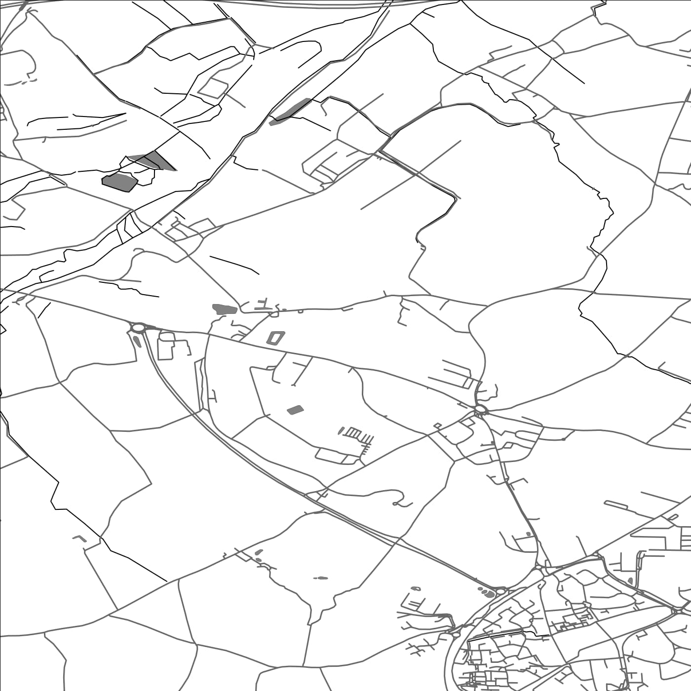 ROAD MAP OF ARBORFIELD AND NEWLAND, UNITED KINGDOM BY MAPBAKES