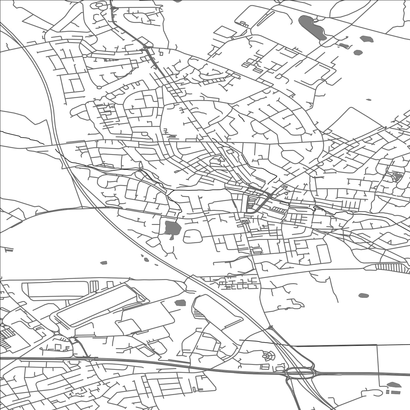 ROAD MAP OF ASHTON IN MAKERFIELD, UNITED KINGDOM BY MAPBAKES