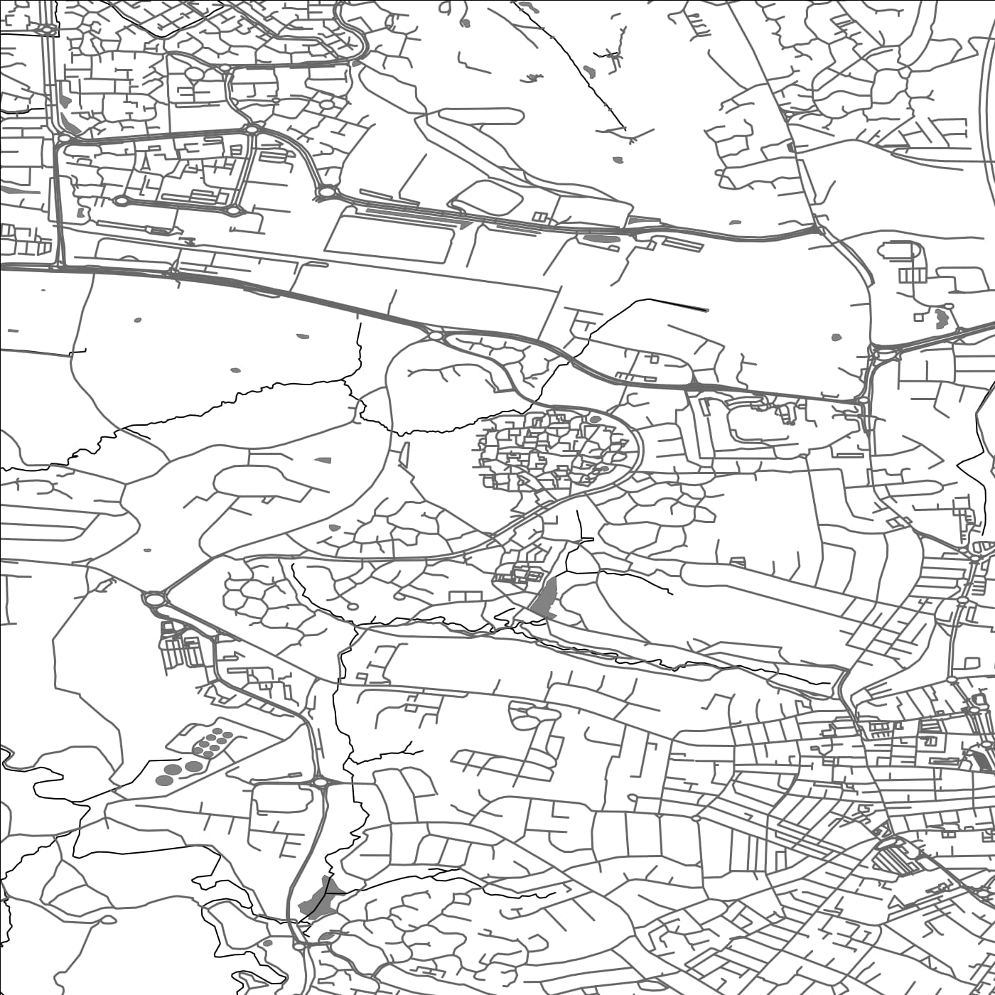 ROAD MAP OF ASTLEY VILLAGE, UNITED KINGDOM BY MAPBAKES