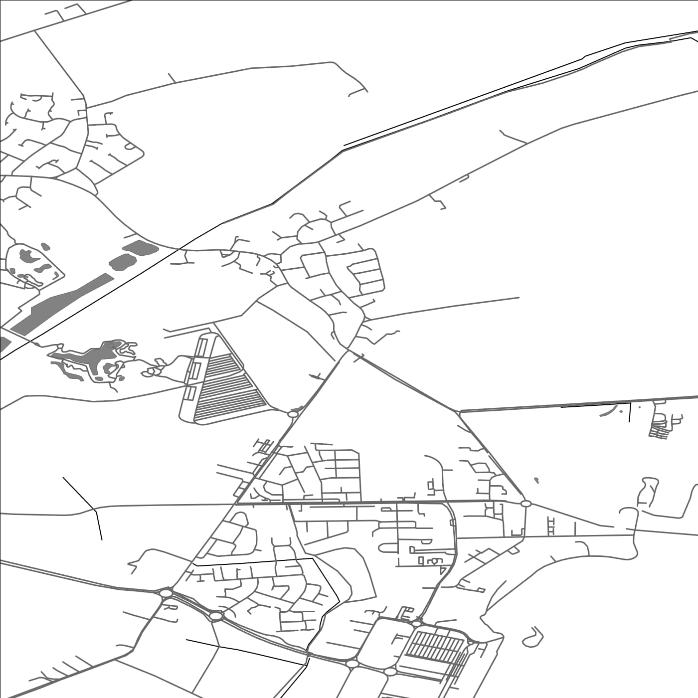 ROAD MAP OF AUCKLEY, UNITED KINGDOM BY MAPBAKES