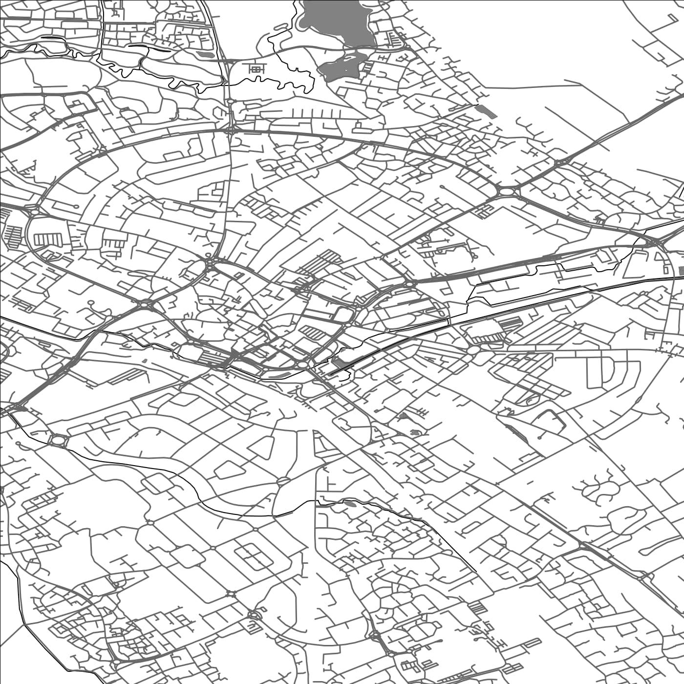 ROAD MAP OF AYLESBURY, UNITED KINGDOM BY MAPBAKES