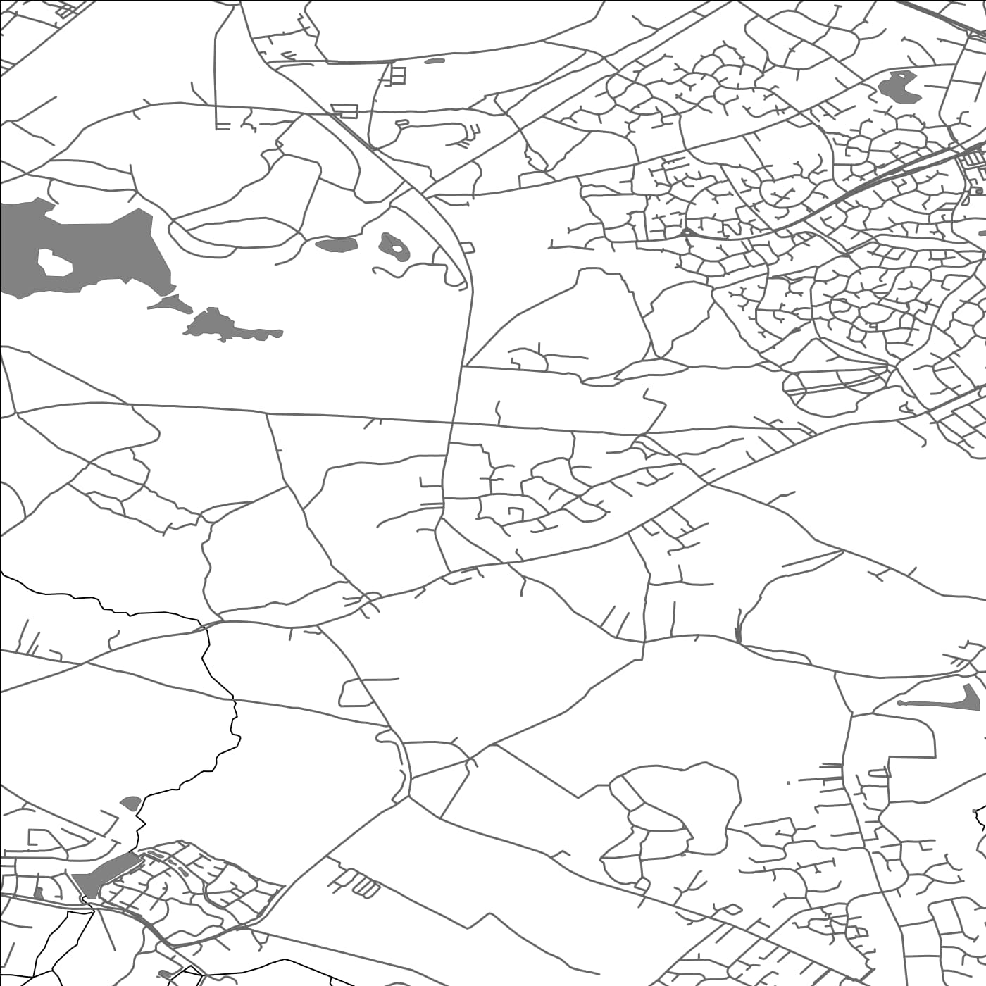 ROAD MAP OF BARKHAM, UNITED KINGDOM BY MAPBAKES