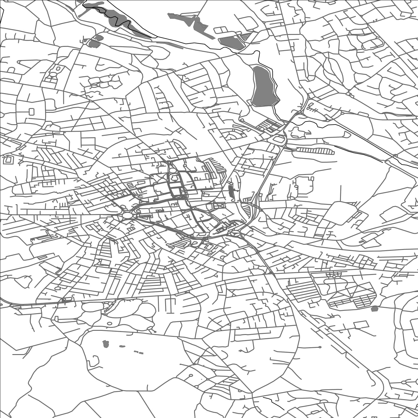 ROAD MAP OF BARNSLEY, UNITED KINGDOM BY MAPBAKES