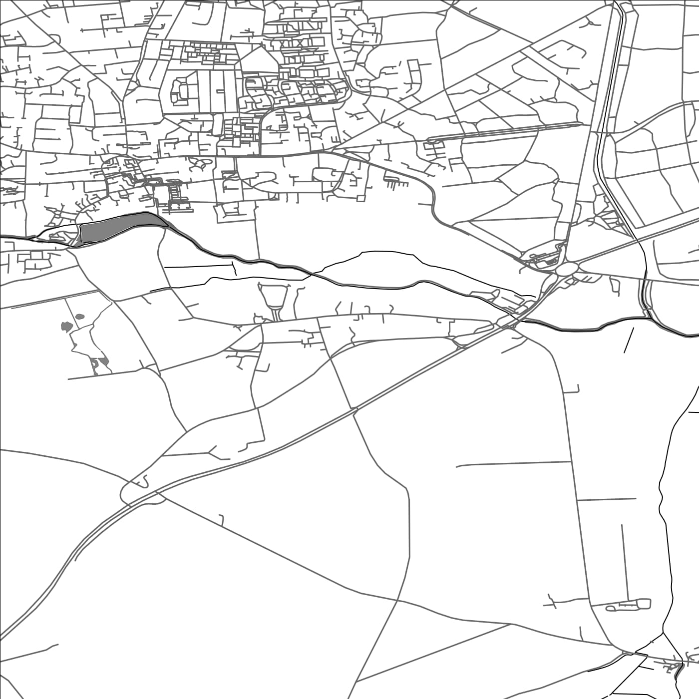 ROAD MAP OF BARTON MILLS, UNITED KINGDOM BY MAPBAKES