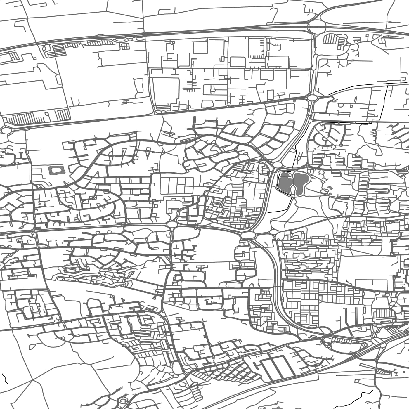 ROAD MAP OF BASILDON, UNITED KINGDOM BY MAPBAKES