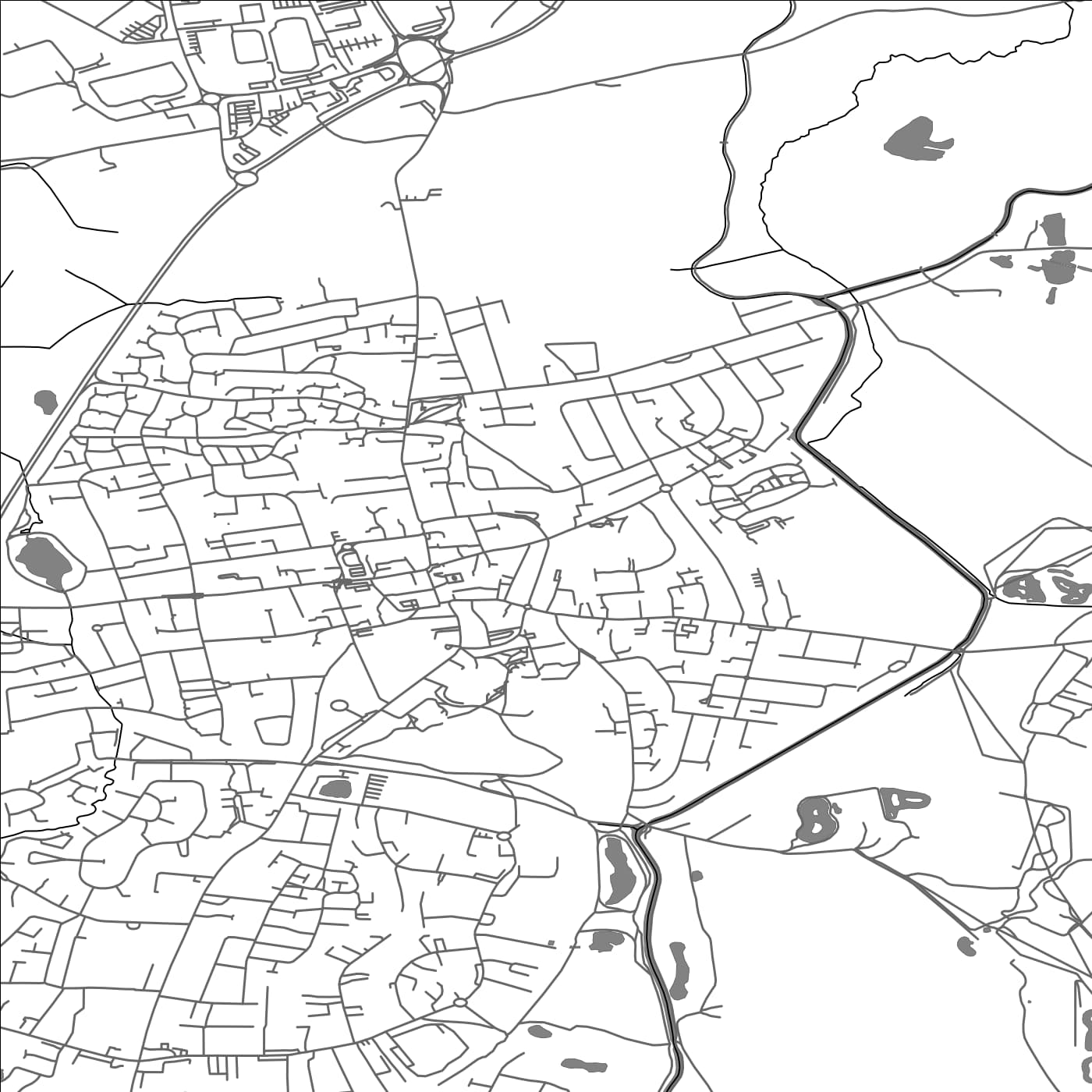 ROAD MAP OF BEDWORTH, UNITED KINGDOM BY MAPBAKES