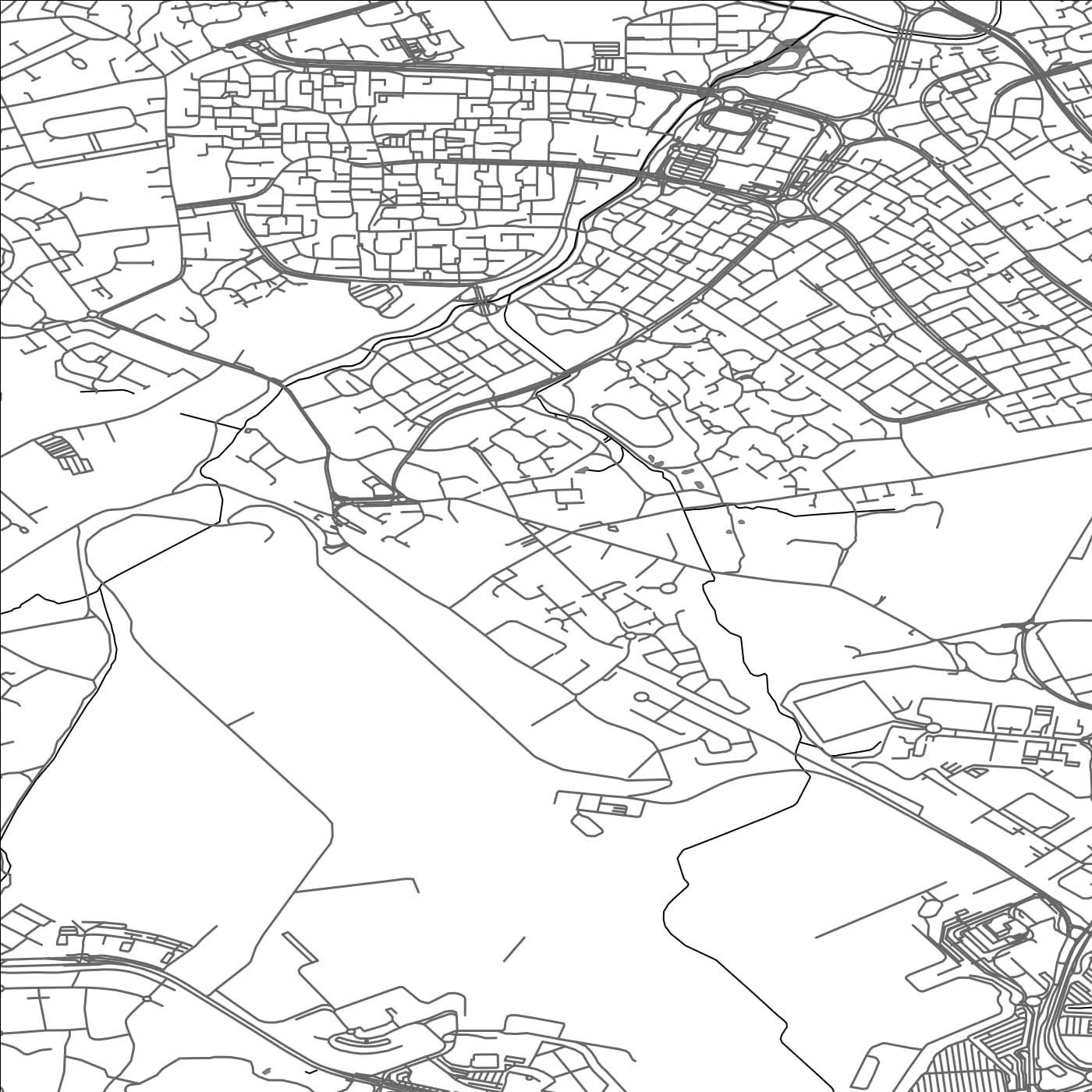 ROAD MAP OF BICKENHILL AND MARSTON GREEN, UNITED KINGDOM BY MAPBAKES