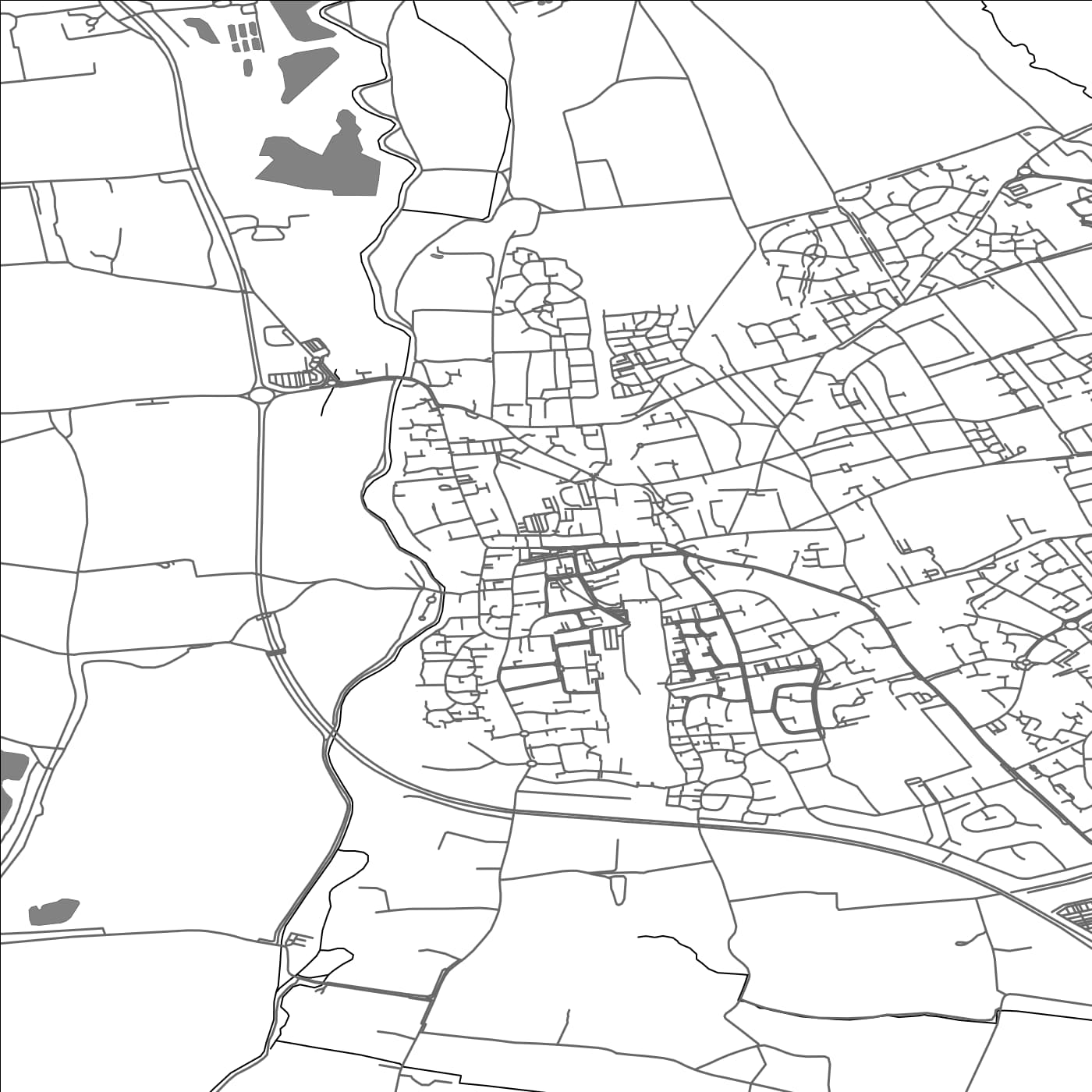 ROAD MAP OF BIGGLESWADE, UNITED KINGDOM BY MAPBAKES