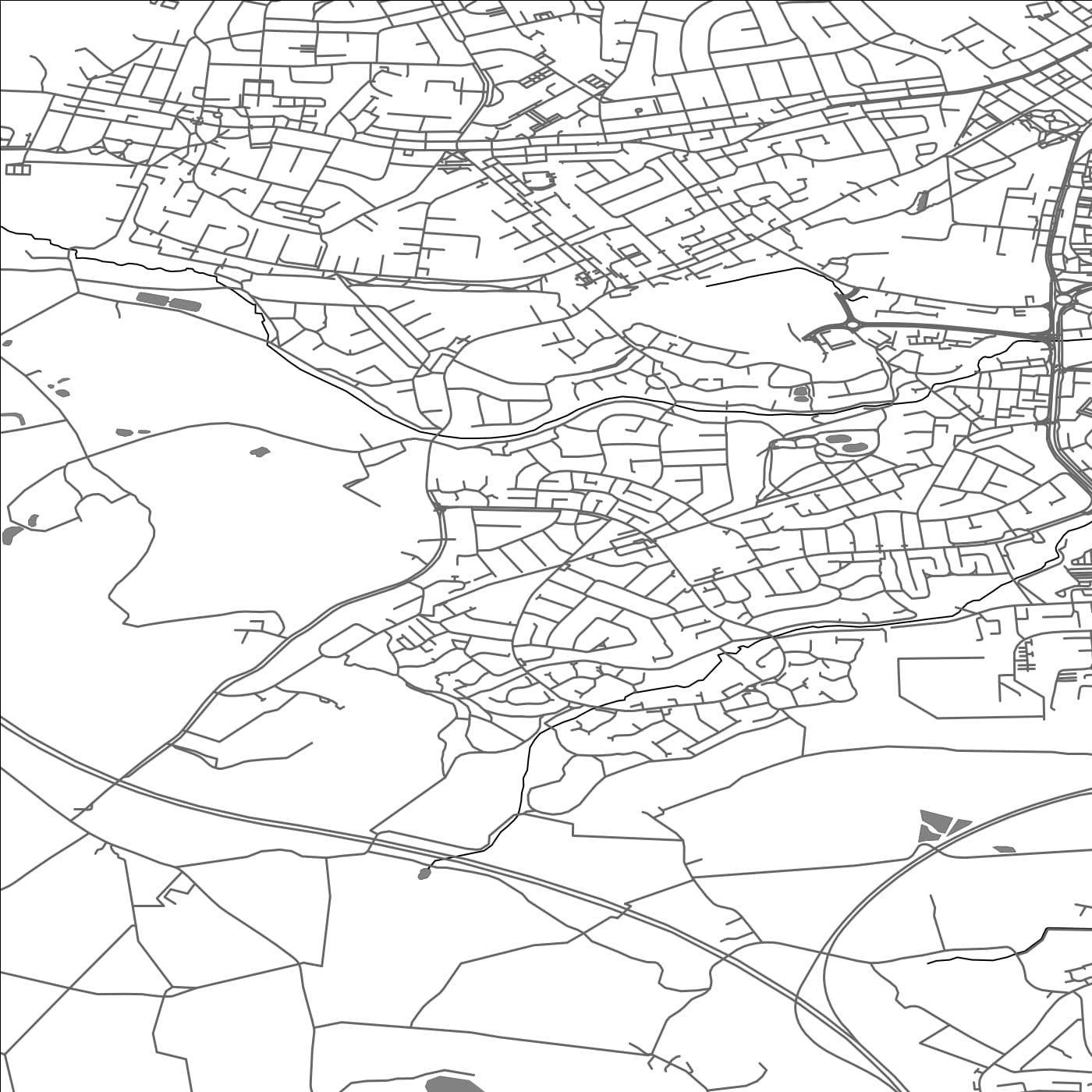 ROAD MAP OF BILLINGE HIGHER END AND WINSTANLEY, UNITED KINGDOM BY MAPBAKES