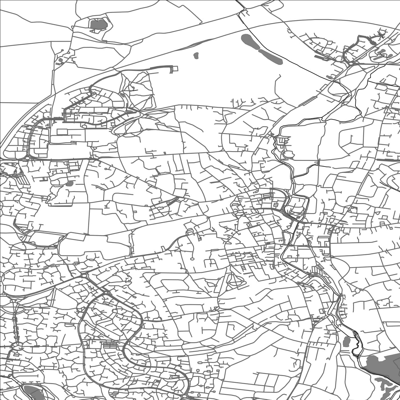 ROAD MAP OF BISHOP'S STORTFORD, UNITED KINGDOM BY MAPBAKES