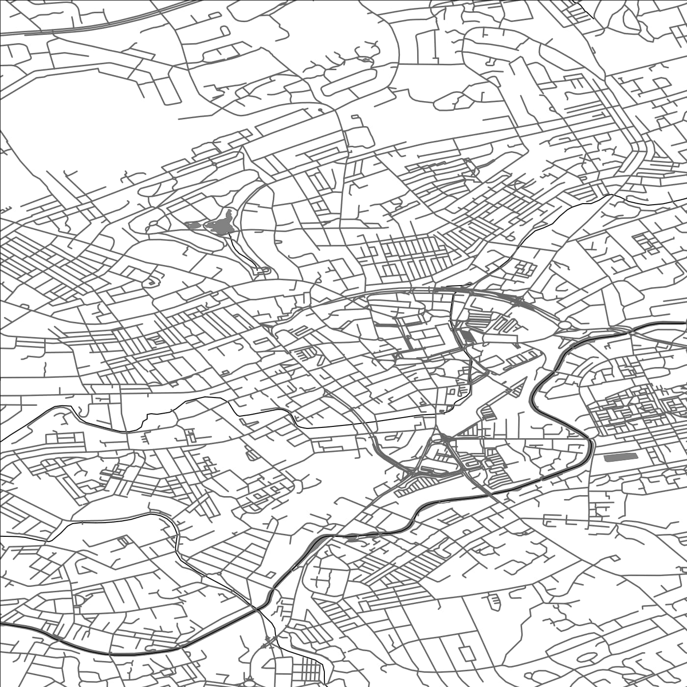 ROAD MAP OF BLACKBURN, UNITED KINGDOM BY MAPBAKES