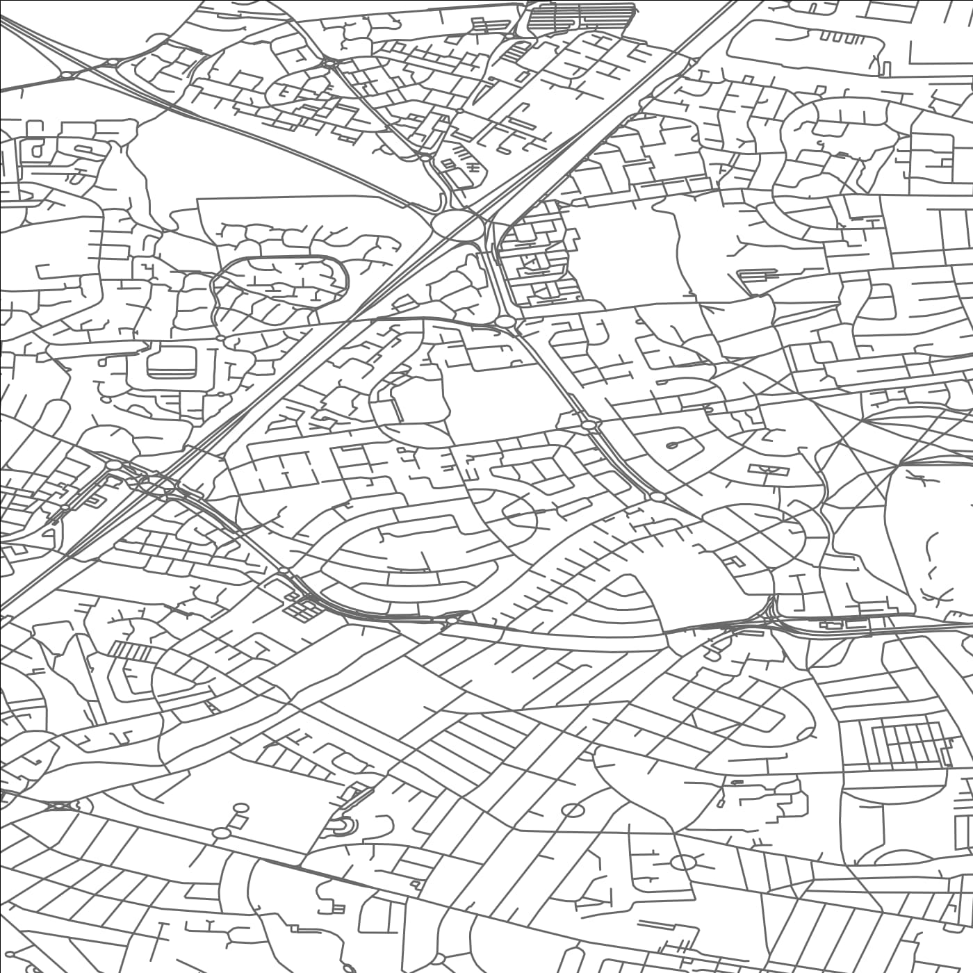 ROAD MAP OF BLAKELAW AND NORTH FENHAM, UNITED KINGDOM BY MAPBAKES