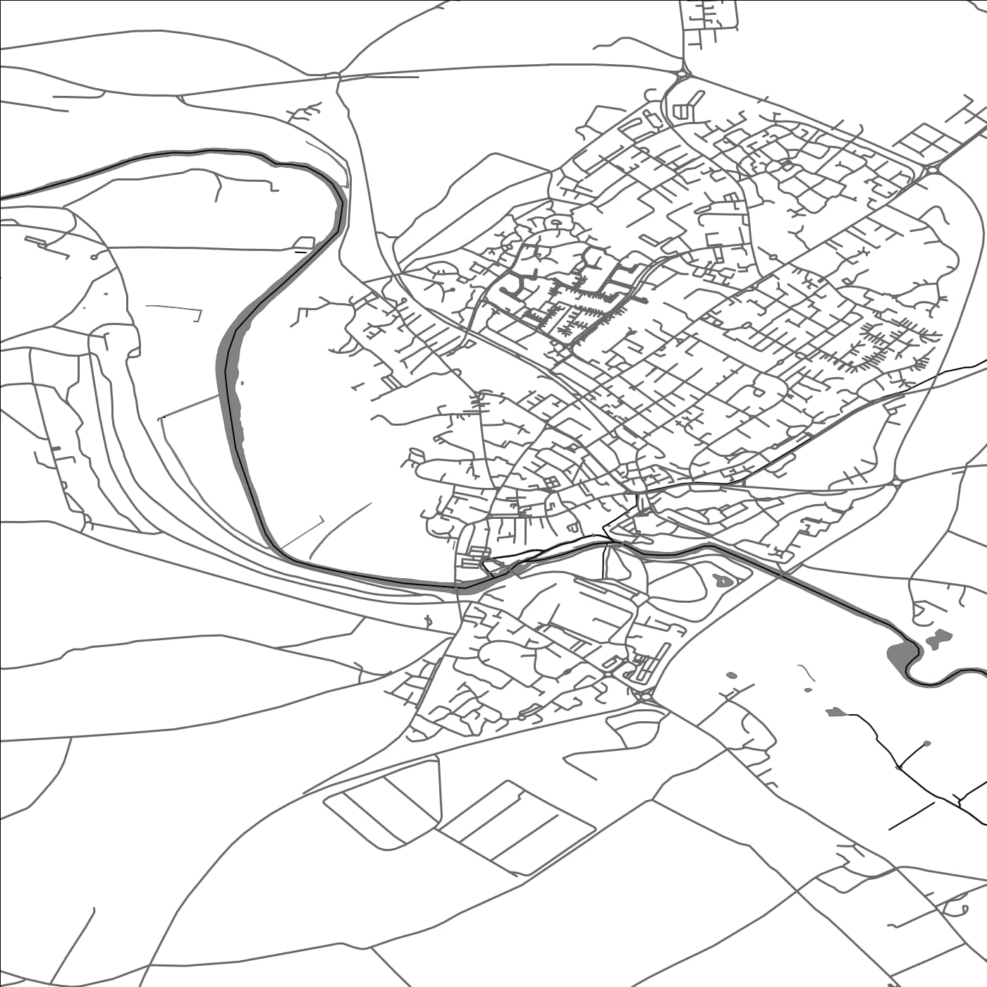 ROAD MAP OF BLANDFORD FORUM, UNITED KINGDOM BY MAPBAKES