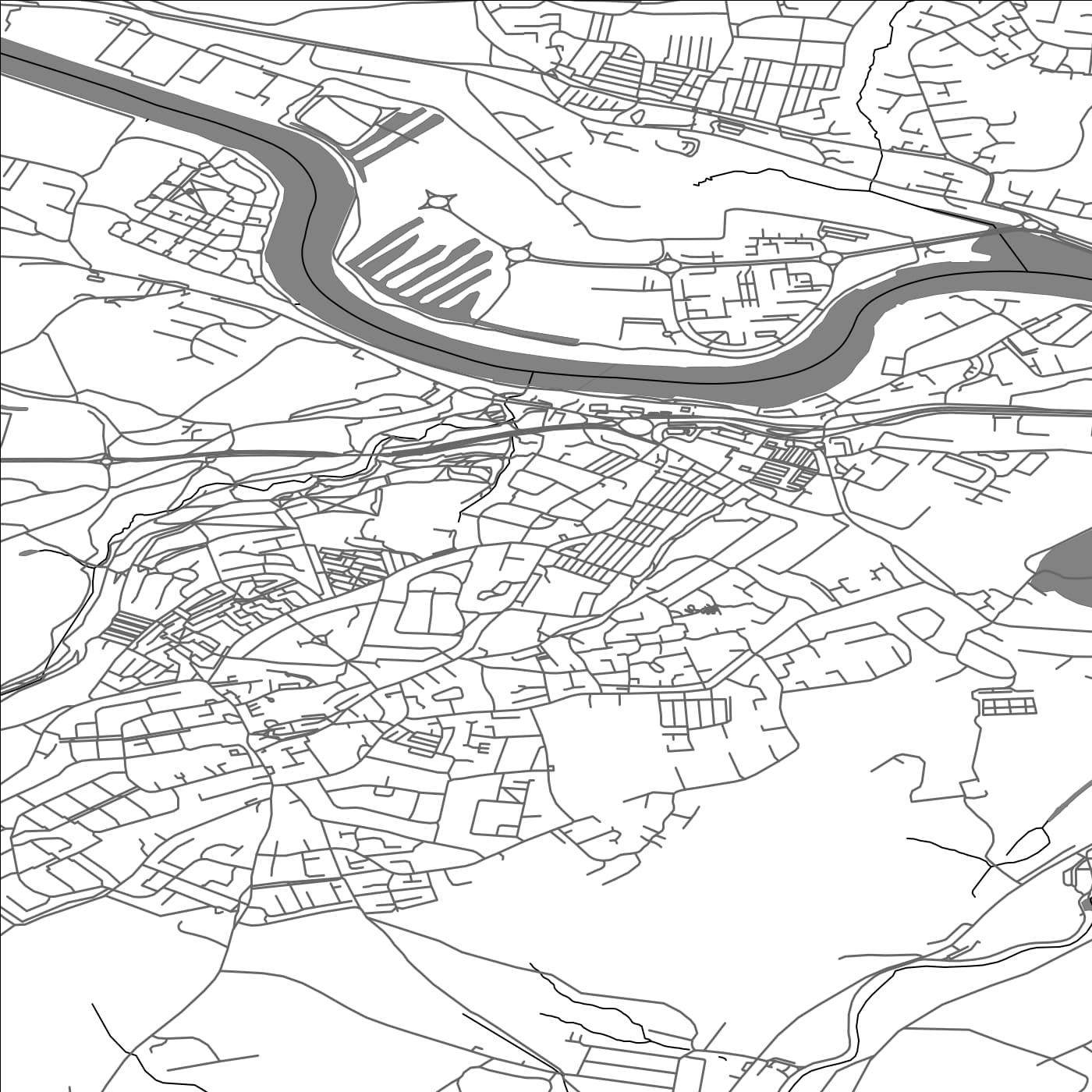 ROAD MAP OF BLAYDON, UNITED KINGDOM BY MAPBAKES