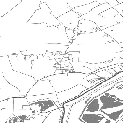 ROAD MAP OF BLUNTISHAM, UNITED KINGDOM BY MAPBAKES