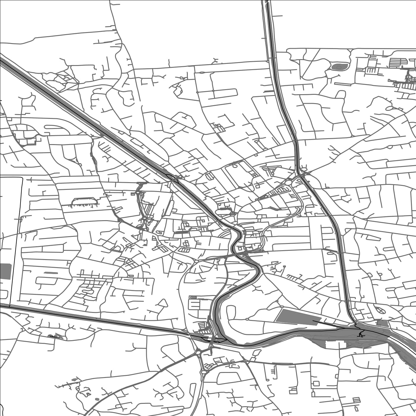 ROAD MAP OF BOSTON, UNITED KINGDOM BY MAPBAKES