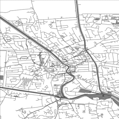 ROAD MAP OF BOSTON, UNITED KINGDOM BY MAPBAKES