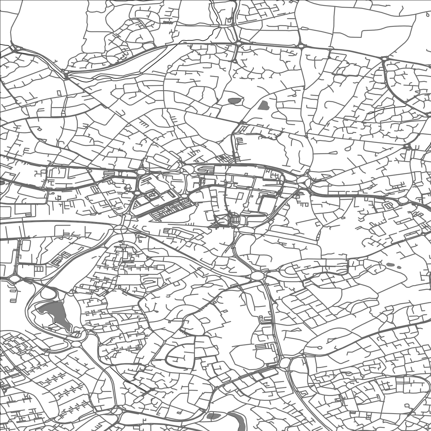 ROAD MAP OF BRACKNELL, UNITED KINGDOM BY MAPBAKES