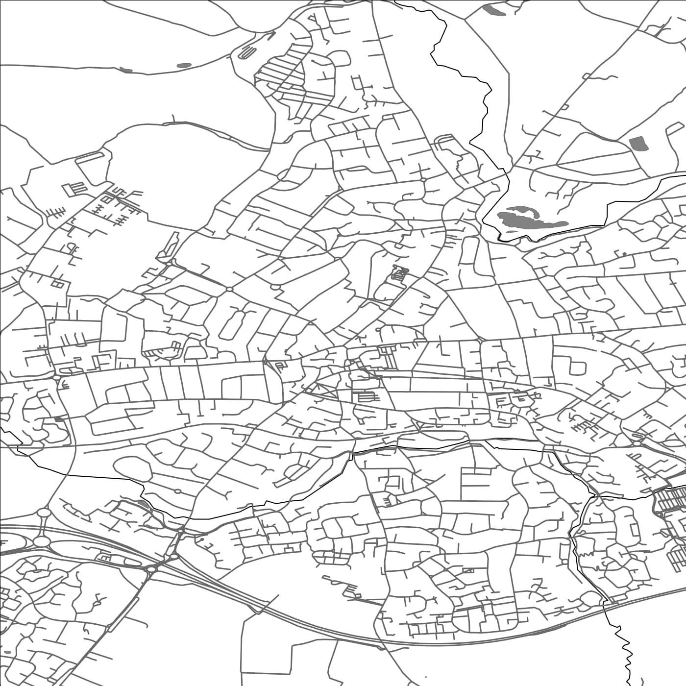 ROAD MAP OF BRAINTREE, UNITED KINGDOM BY MAPBAKES