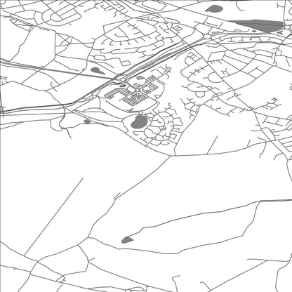 ROAD MAP OF BRAMPTON BIERLOW, UNITED KINGDOM BY MAPBAKES