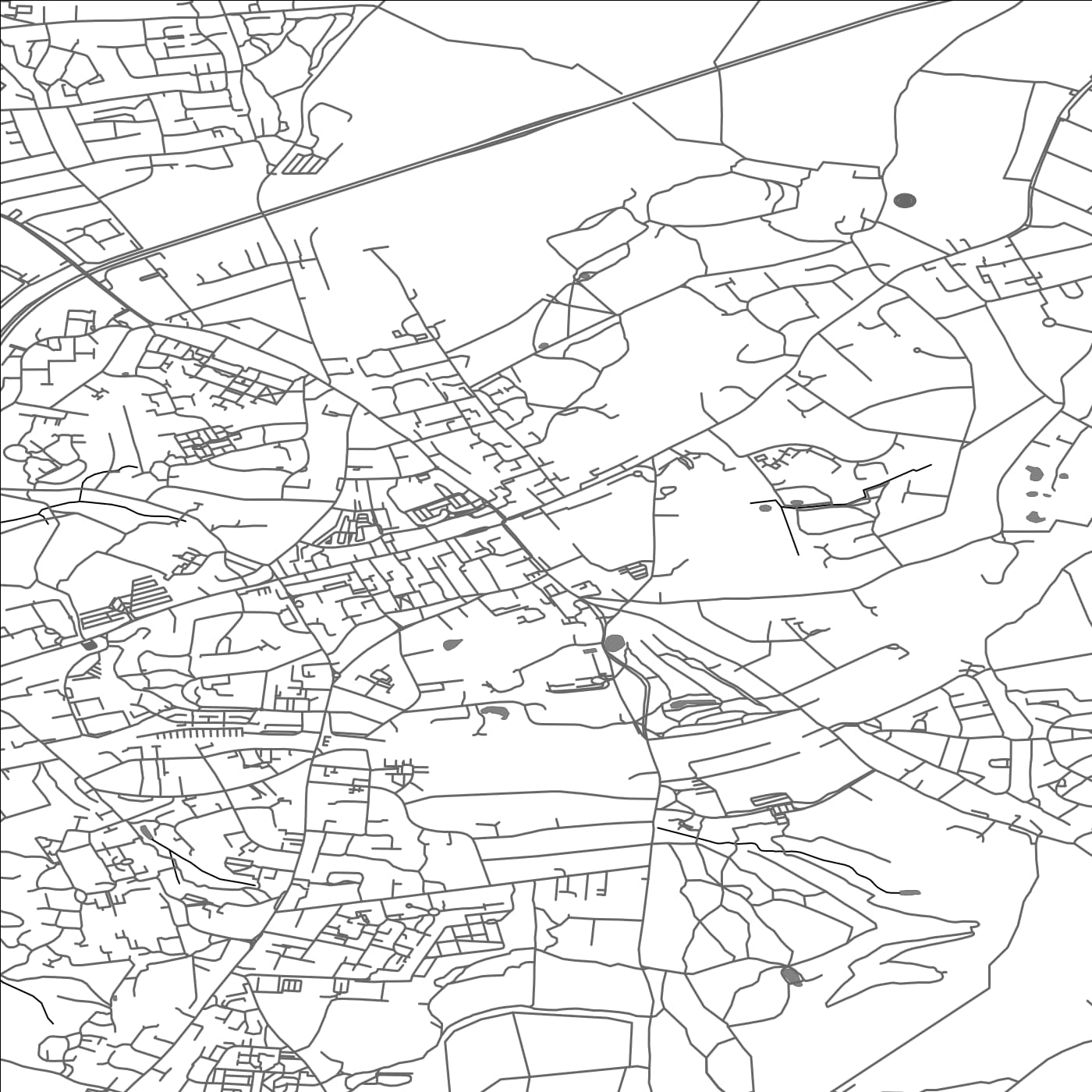 ROAD MAP OF BRENTWOOD, UNITED KINGDOM BY MAPBAKES