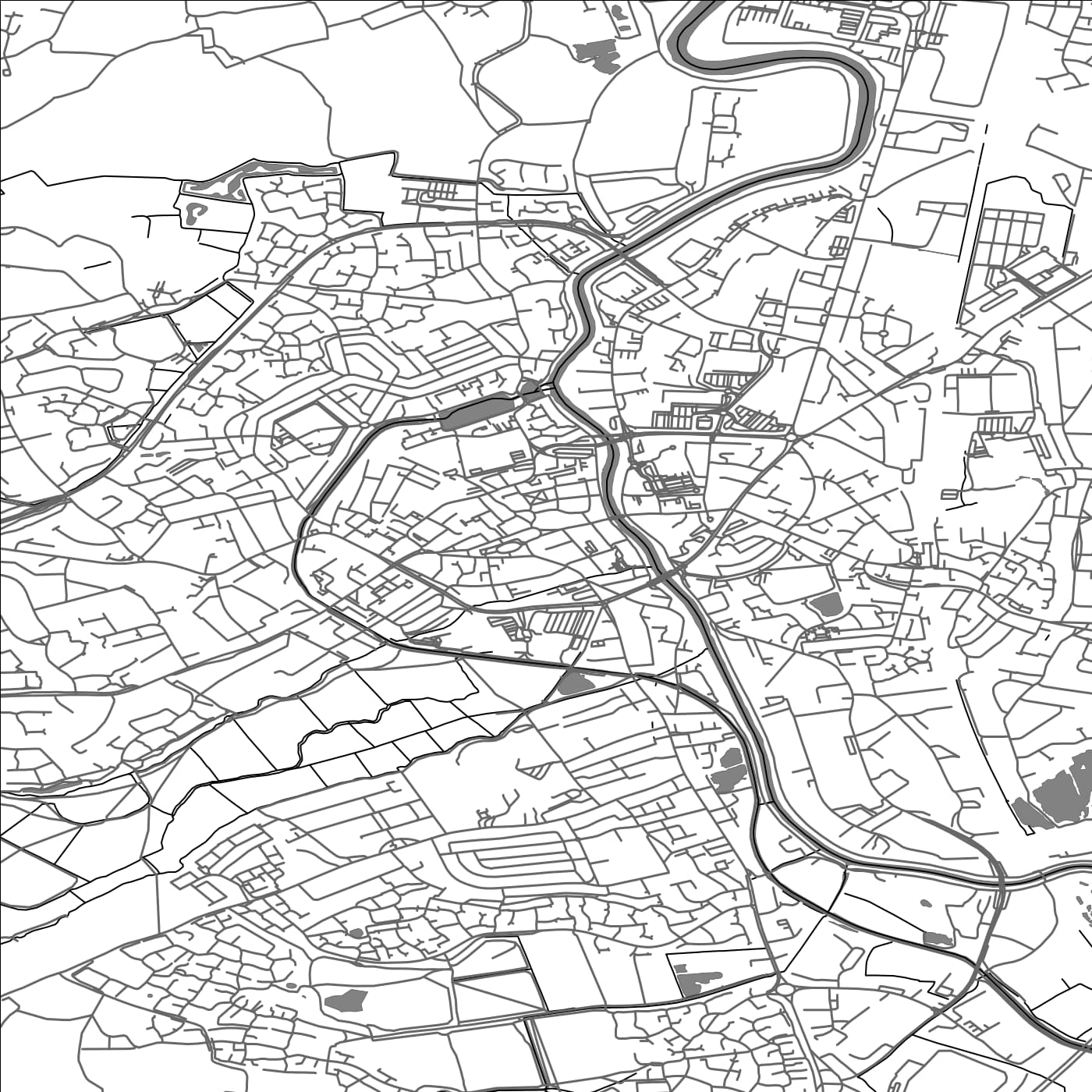 ROAD MAP OF BRIDGWATER, UNITED KINGDOM BY MAPBAKES