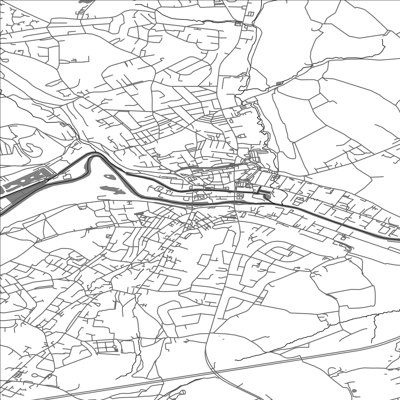 ROAD MAP OF BRIGHOUSE, UNITED KINGDOM BY MAPBAKES