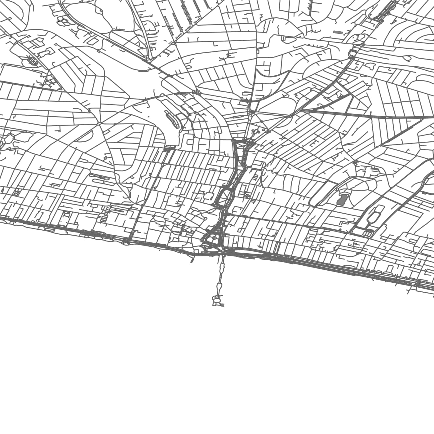 ROAD MAP OF BRIGHTON AND HOVE, UNITED KINGDOM BY MAPBAKES