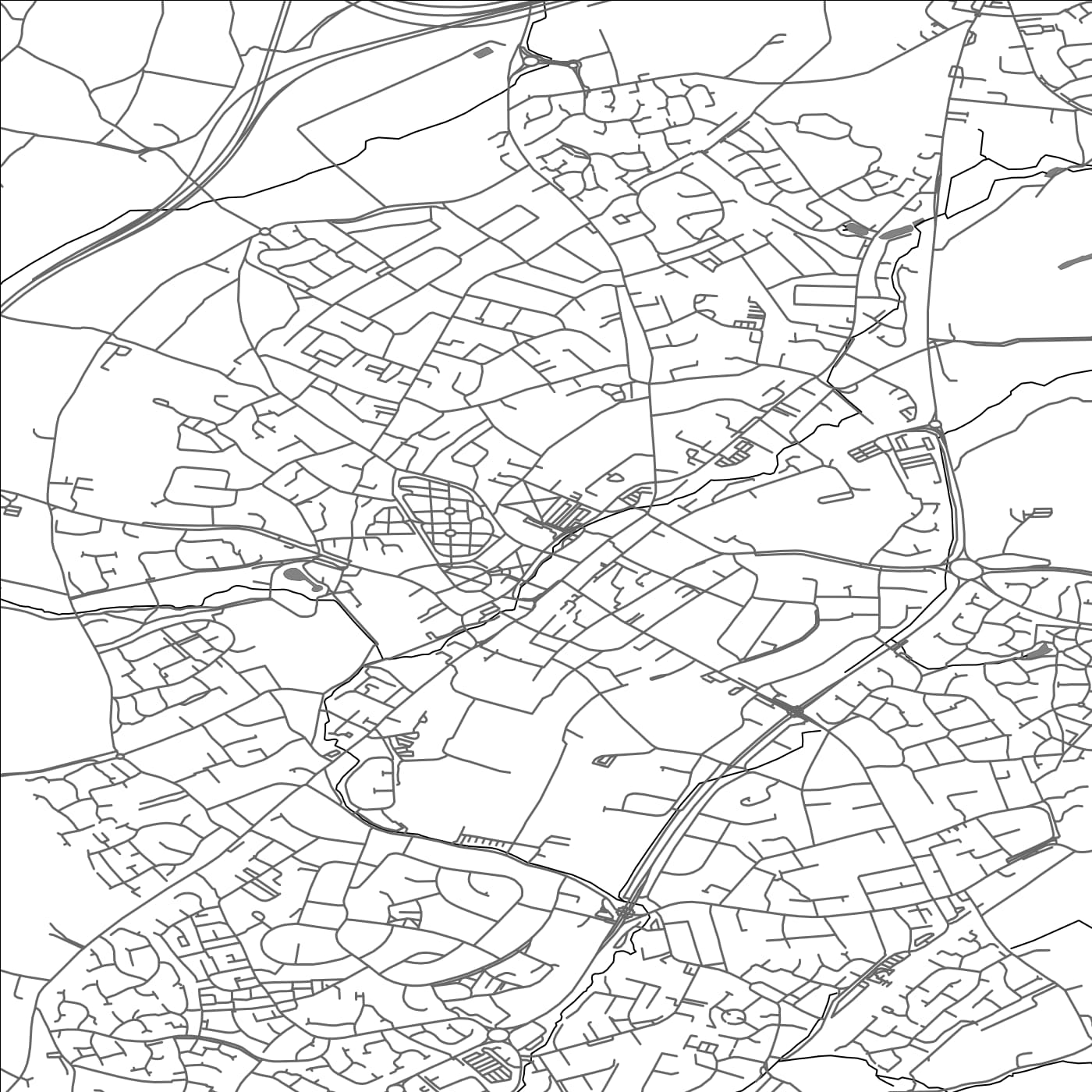 ROAD MAP OF BROMSGROVE, UNITED KINGDOM BY MAPBAKES