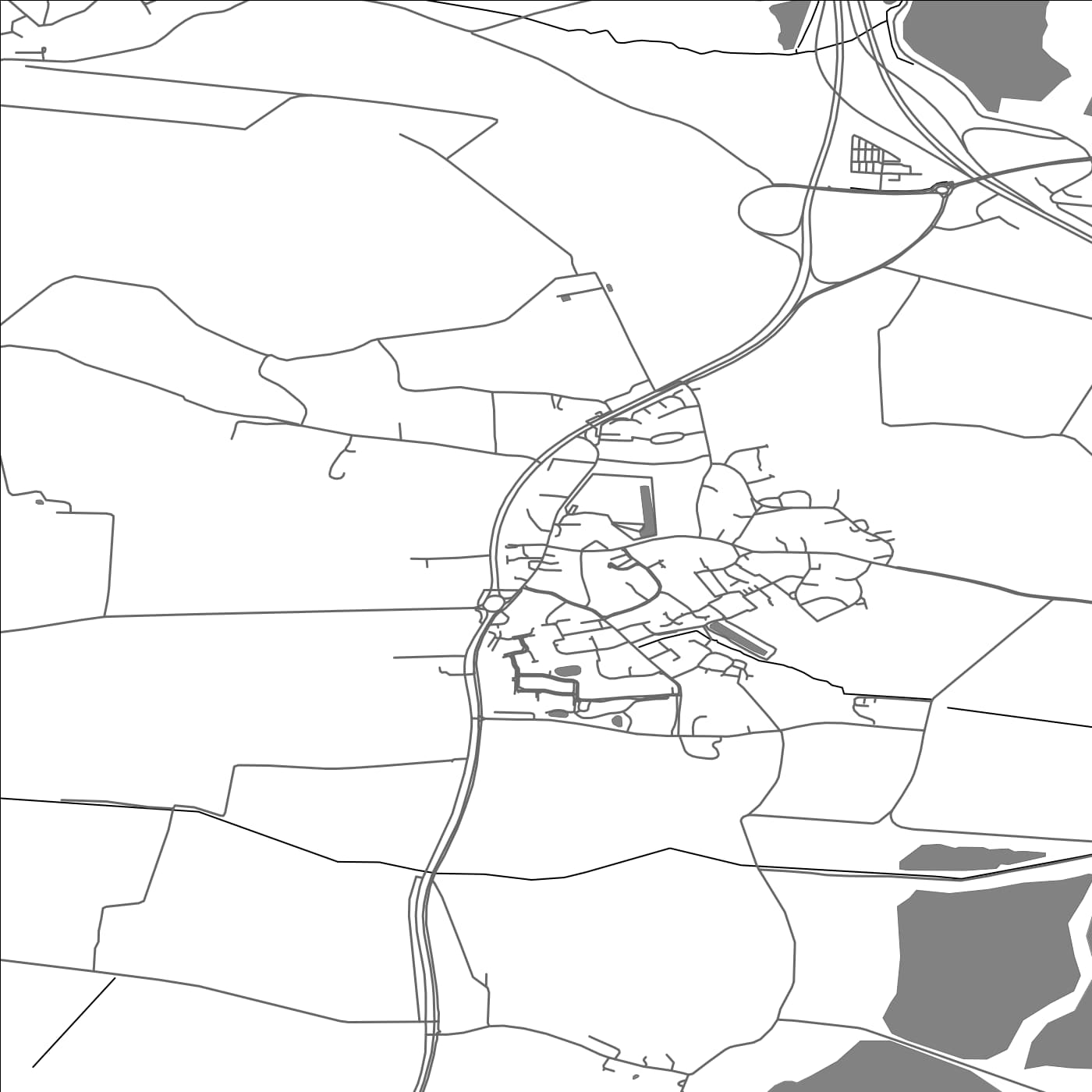 ROAD MAP OF BUCKDEN, UNITED KINGDOM BY MAPBAKES