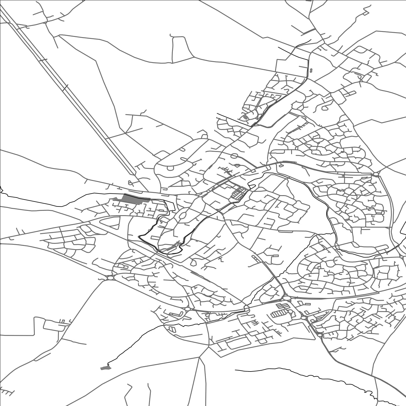 ROAD MAP OF BUCKINGHAM, UNITED KINGDOM BY MAPBAKES