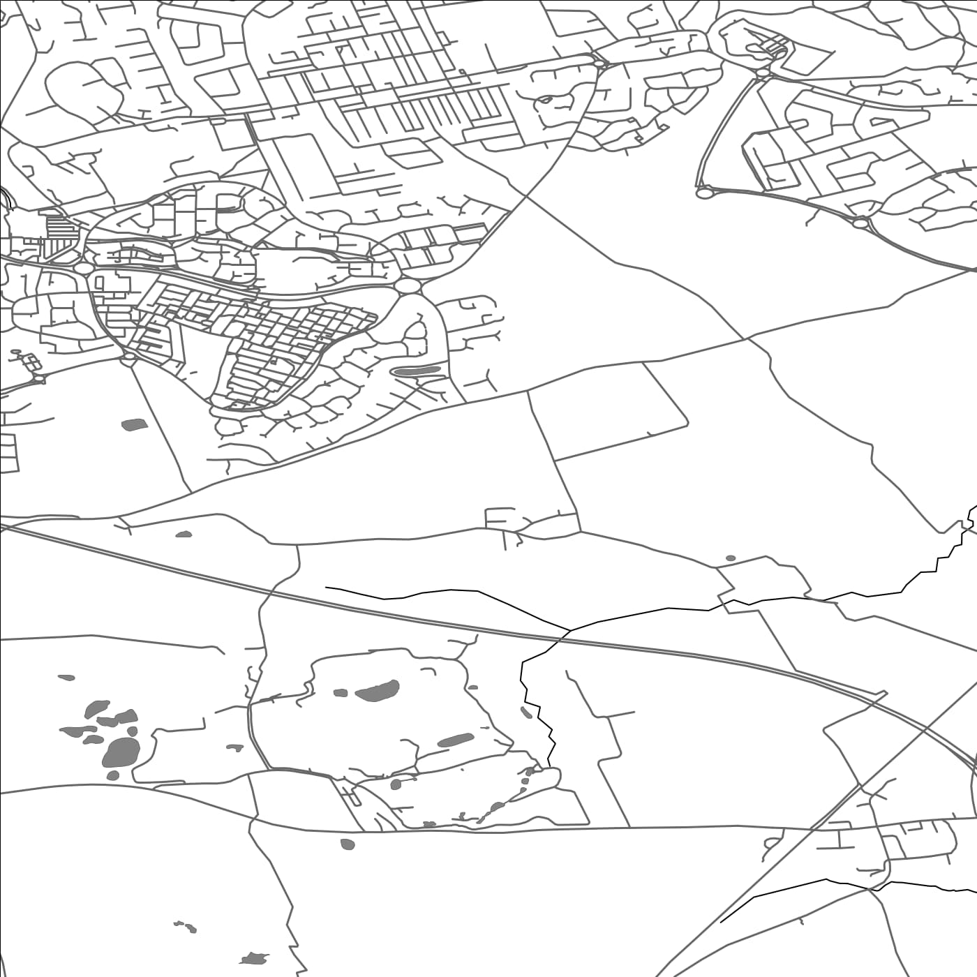 ROAD MAP OF BURDON, UNITED KINGDOM BY MAPBAKES