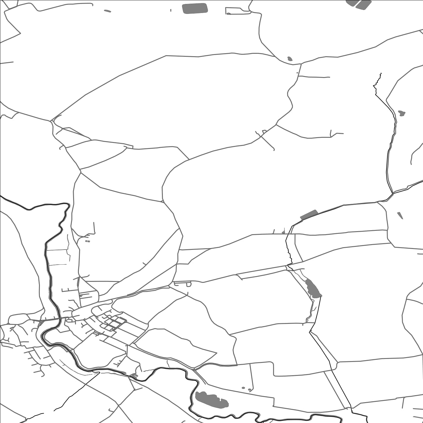 ROAD MAP OF BURES ST MARY, UNITED KINGDOM BY MAPBAKES