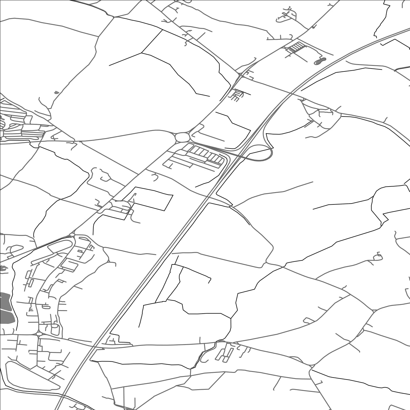 ROAD MAP OF BURNHAM WITHOUT, UNITED KINGDOM BY MAPBAKES