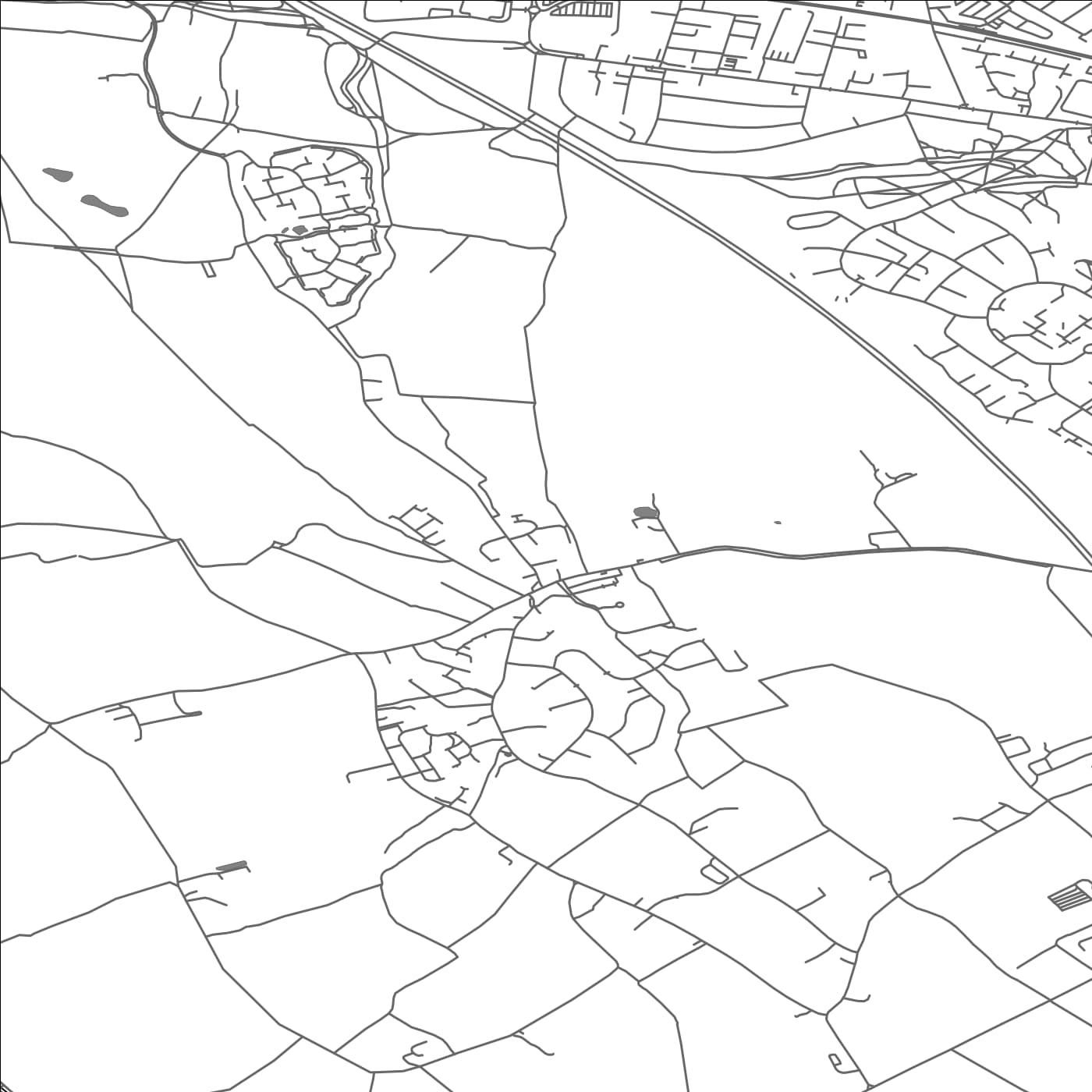 ROAD MAP OF CADDINGTON, UNITED KINGDOM BY MAPBAKES