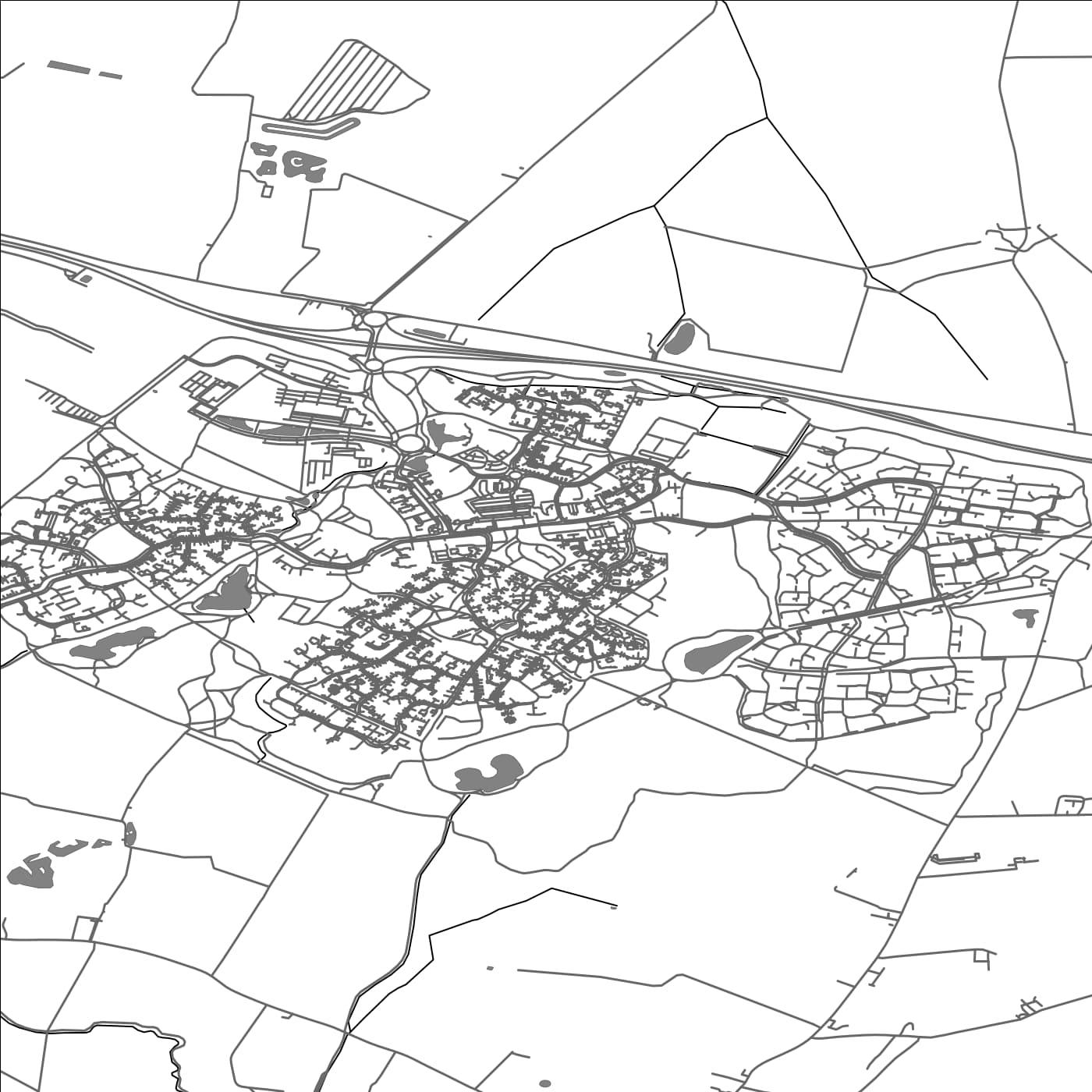 ROAD MAP OF CAMBOURNE, UNITED KINGDOM BY MAPBAKES