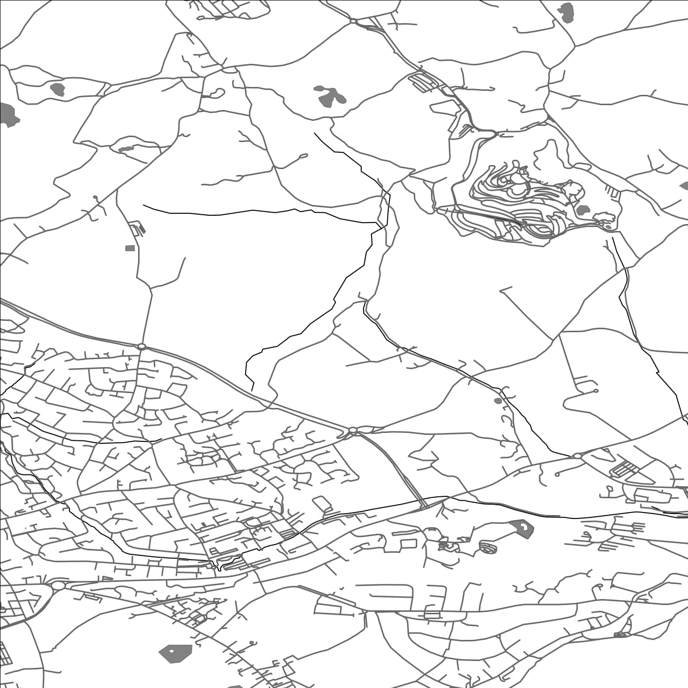 ROAD MAP OF CARLYON, UNITED KINGDOM BY MAPBAKES