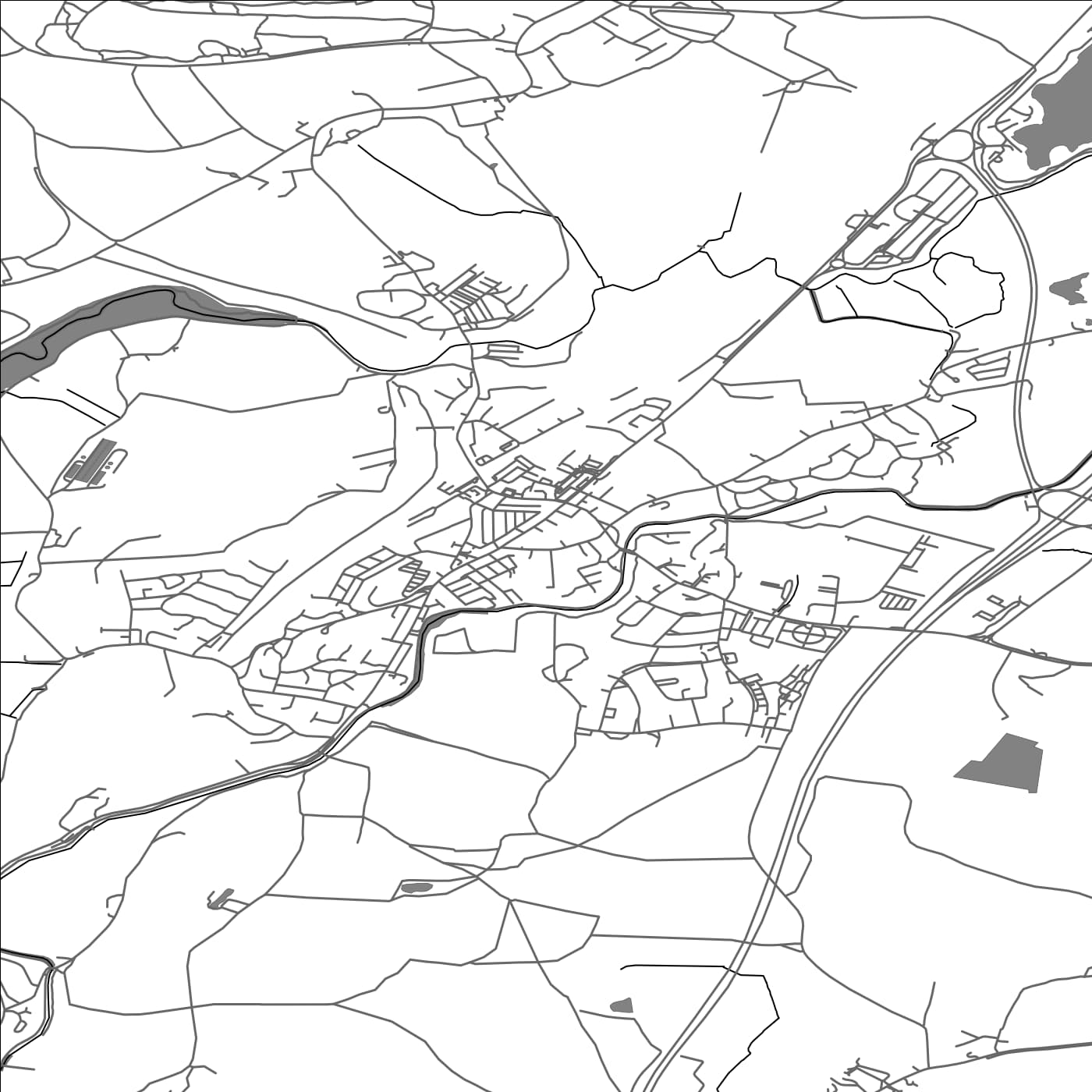 ROAD MAP OF CARNFORTH, UNITED KINGDOM BY MAPBAKES