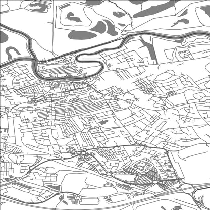 ROAD MAP OF CASTLEFORD, UNITED KINGDOM BY MAPBAKES