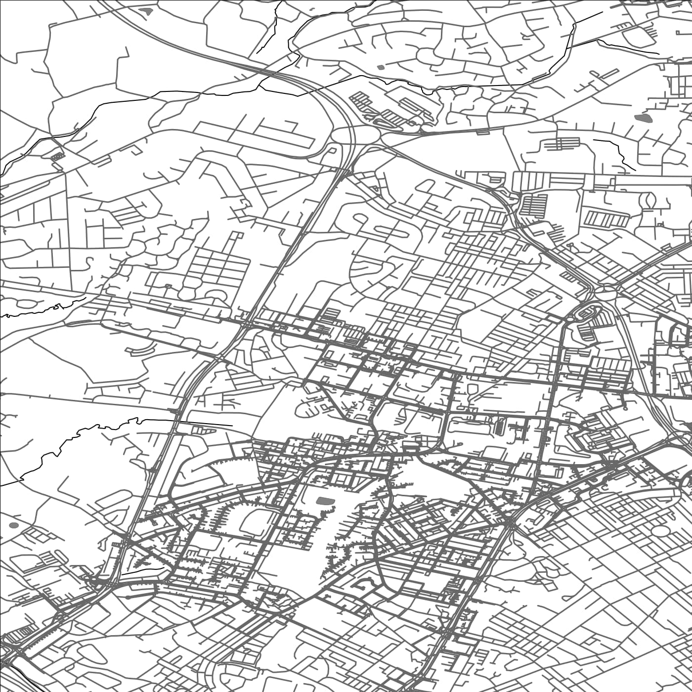 ROAD MAP OF CHADDERTON, UNITED KINGDOM BY MAPBAKES