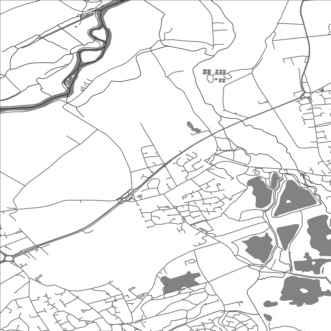 ROAD MAP OF CHARVIL, UNITED KINGDOM BY MAPBAKES