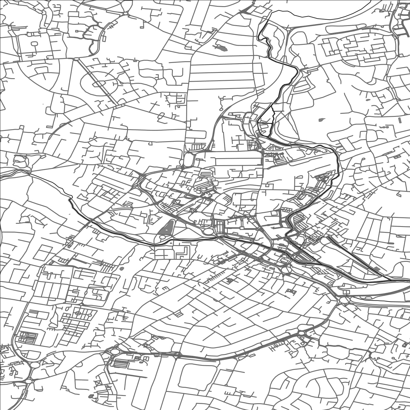 ROAD MAP OF CHELMSFORD, UNITED KINGDOM BY MAPBAKES