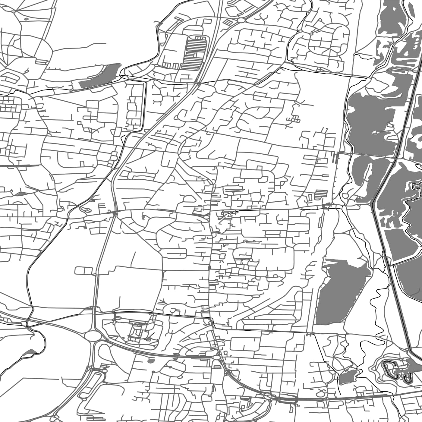 ROAD MAP OF CHESHUNT, UNITED KINGDOM BY MAPBAKES