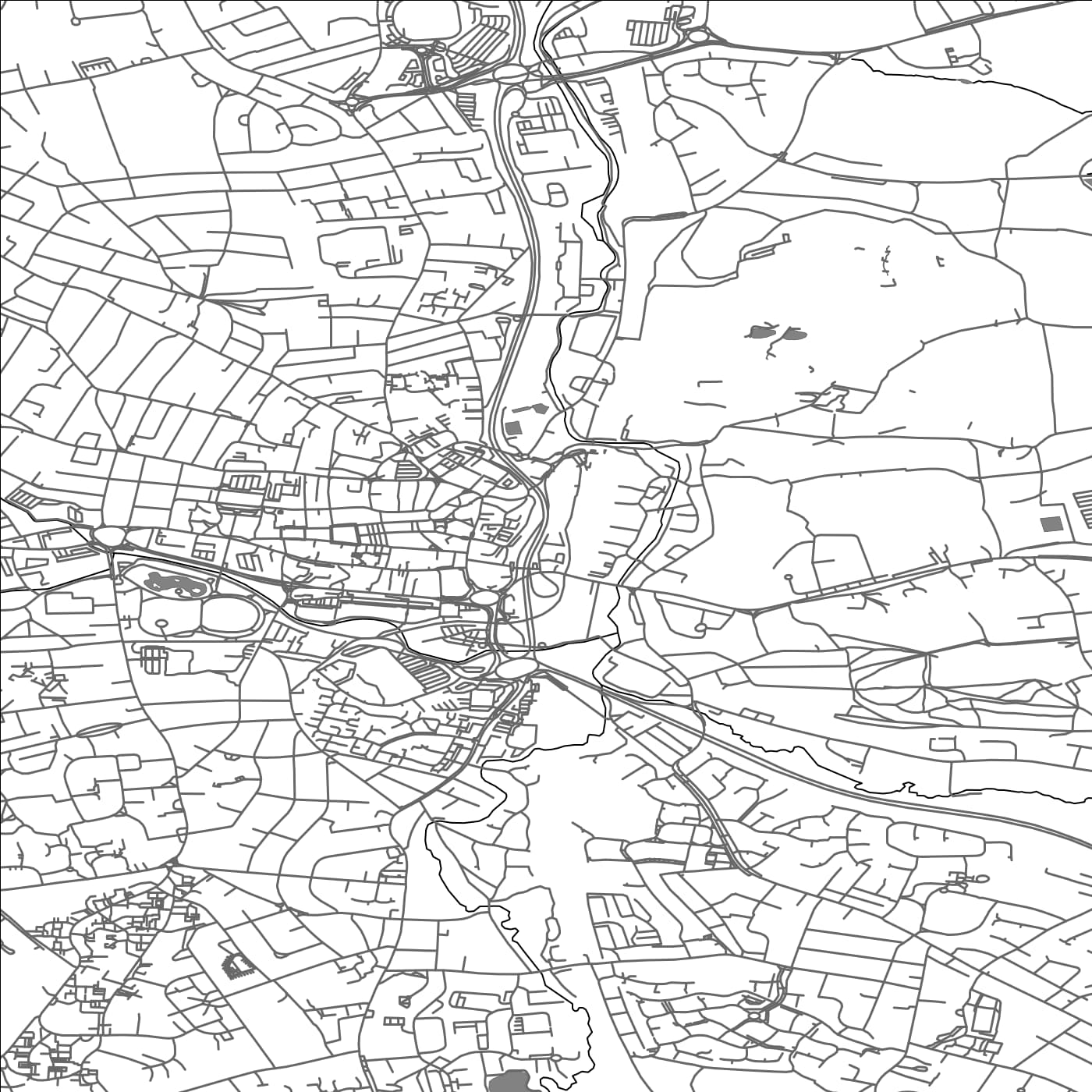 ROAD MAP OF CHESTERFIELD, UNITED KINGDOM BY MAPBAKES