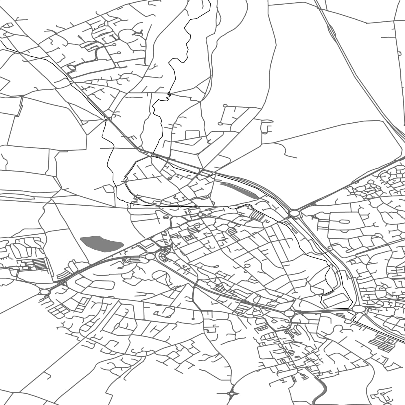 ROAD MAP OF CIRENCESTER, UNITED KINGDOM BY MAPBAKES